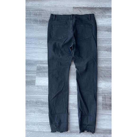 SHEIN Black Distressed Skinny Jeans L High Rise A8 - Picture 2 of 4